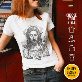 Kristen Kristvåg Grid Anaglyf Jesus Kristus T Shirt
