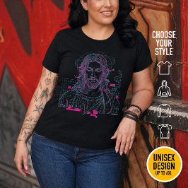 Kristen Kristvåg Grid Anaglyf Jesus Kristus T Shirt