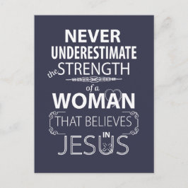 Kristen kvinna vykort tror på Jesus