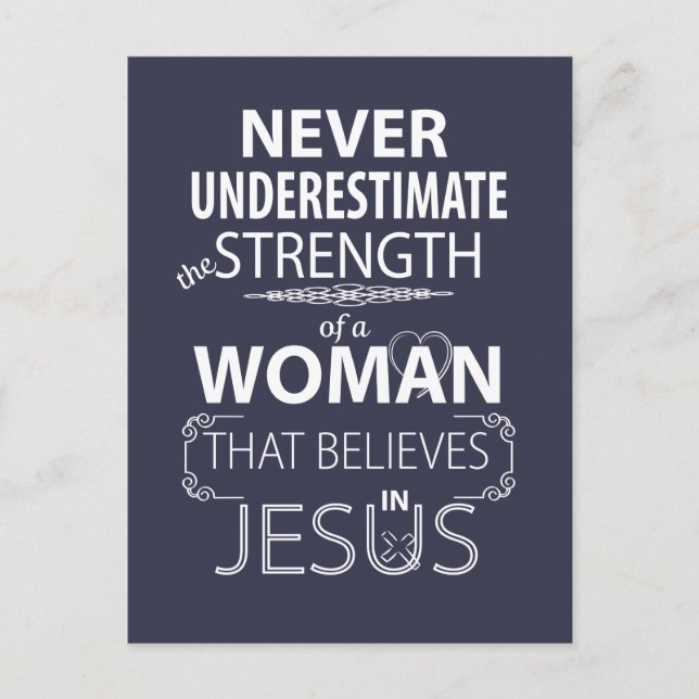 Kristen kvinna vykort tror på Jesus (Framsida)