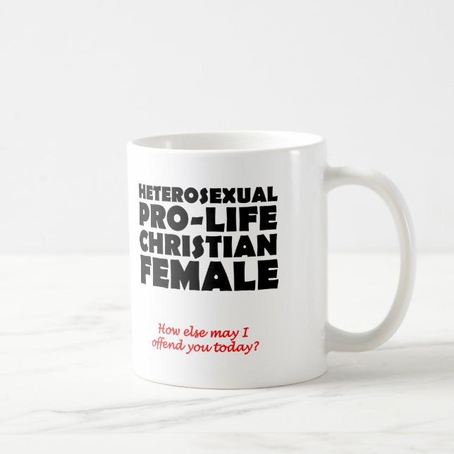 Kristen kvinnlig stötande mugghumor för livet kaffemugg (Höger)