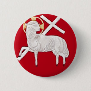 KRISTEN KYRKLIG SYMBOLS-LAMB AV GUD KNAPP