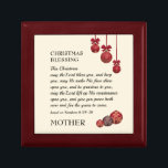 kristen| LORDSLÖS DIG| Julbägare Minnesask<br><div class="desc">Det här är en presentlåda för snyggt, festen CHRISTMAS BAUBLES Keepsaké, med rött glitter som ser ut att vara oäkta. Det finns ett inspirerande kristet budskap baserat på Bibelpasset från nummer 6, som startar MAJ LORD BLESS DU OCH BEHÅLLA DIG, och som har anpassats som en CHRISTMAS BLESSING. I grund...</div>