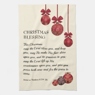 kristen LORS BLESS DIG Jul Baubles Kökshandduk