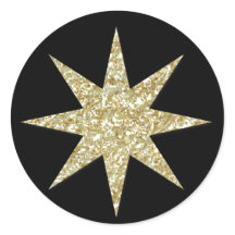 Kristen Manger för jul - rundaklistermärke