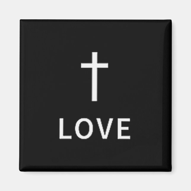 Kristen Minimal Kärlek Kors Subtil Religiös Läge Magnet (Framsidan)