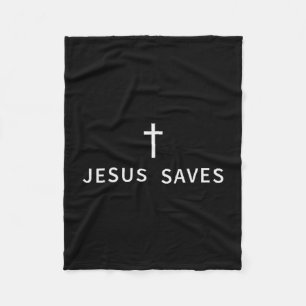 Kristen Minimal Kors Jesus Sparar Religiöst Läge Fleecefilt