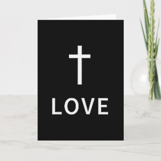 Kristen Minimal Kors Kärlek Subtil Religiös Läge Kort (Framsida)