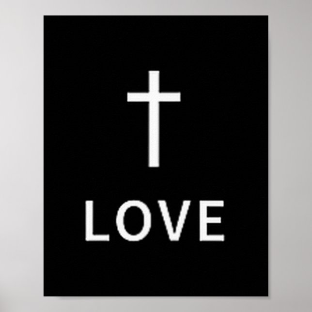Kristen Minimal Kors Kärlek Subtil Religiös Läge Poster (Framsidan)