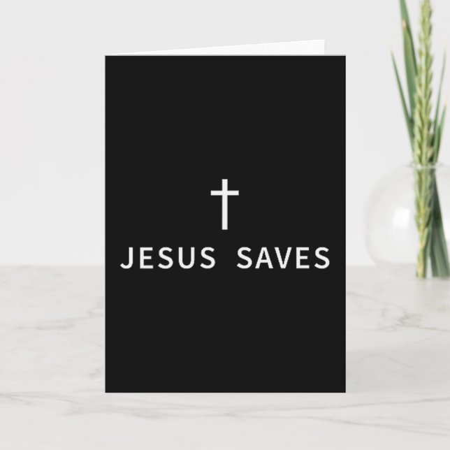 Kristen Minimal Korsa Jesus Sparar Religiös Läge Kort (Framsida)
