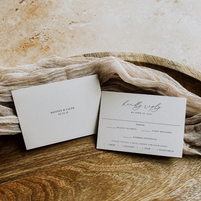 KRISTEN Minimalist Meal Choice Bröllop OSA Kort (Skapare uppladdad)