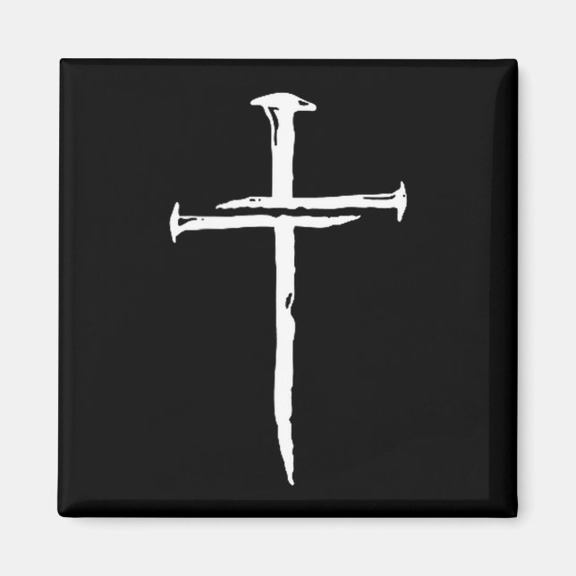Kristen minimalistisk tre spikar kors religiös J Magnet (Framsidan)