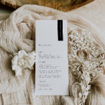 KRISTEN Modern Bröllop Place Card Menu Meny<br><div class="desc">KRISTEN är modern minimalist,  gästkortet och menyn i bröllop. Funktioner,  svart typografi på vita bakgrunder. Observera att gäst namn måste anges och läggas till i kundvagnen individuellt.</div>
