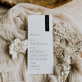 KRISTEN Modern Bröllop Place Card Menu Meny