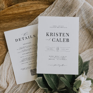 KRISTEN Modern minimalistisk allt-i-ett-Bröllop Inbjudningar
