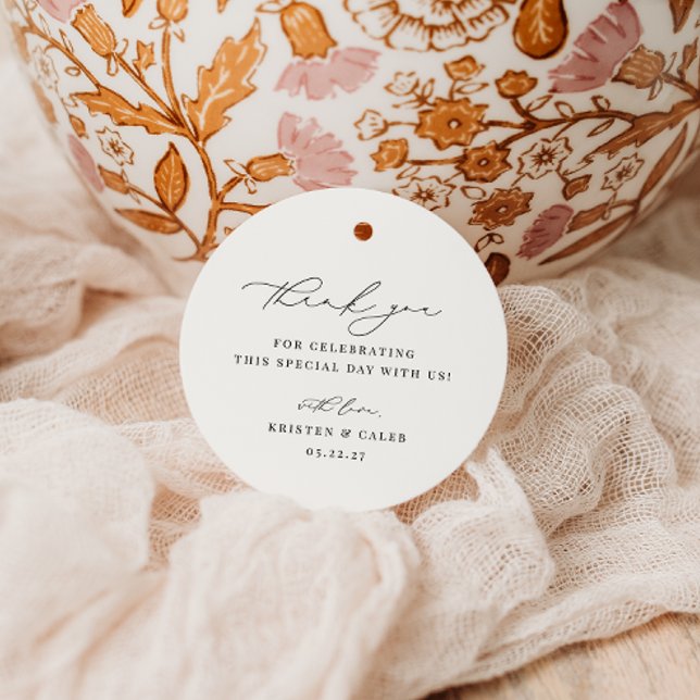 KRISTEN Modern minimalistisk Bröllop Tack Gåvor Etiketter (Skapare uppladdad)