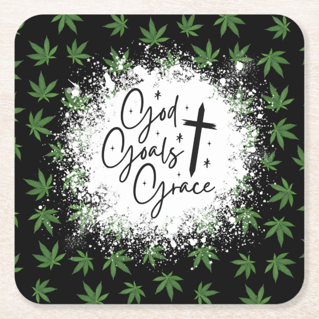 Kristen motivationsskrift i grönt underlägg papper kvadrat (Framsidan)