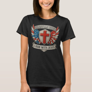 Kristen motorcyklist Jag kör med Jesus T Shirt