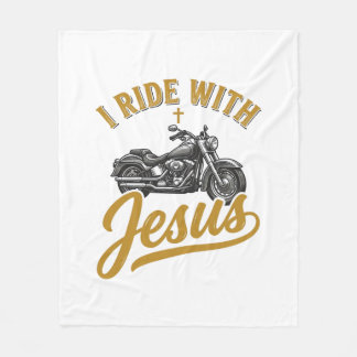Kristen motorcyklist Jag kör med Jesus Vintage Mot Fleecefilt