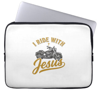 Kristen motorcyklist Jag kör med Jesus Vintage Mot Laptop Fodral