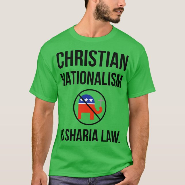 Kristen nationalism är sharialag vän t shirt (Framsida)