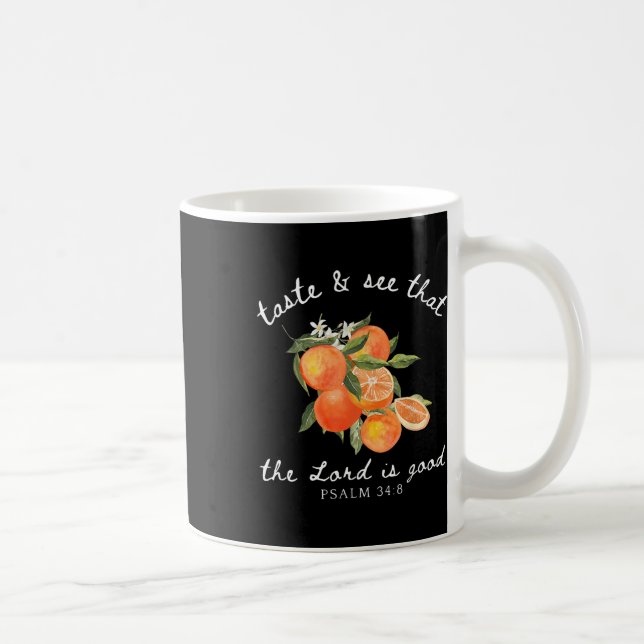 Kristen Orange Frukt Blomma Bibel Vers Trädgårdsmä Kaffemugg (Höger)