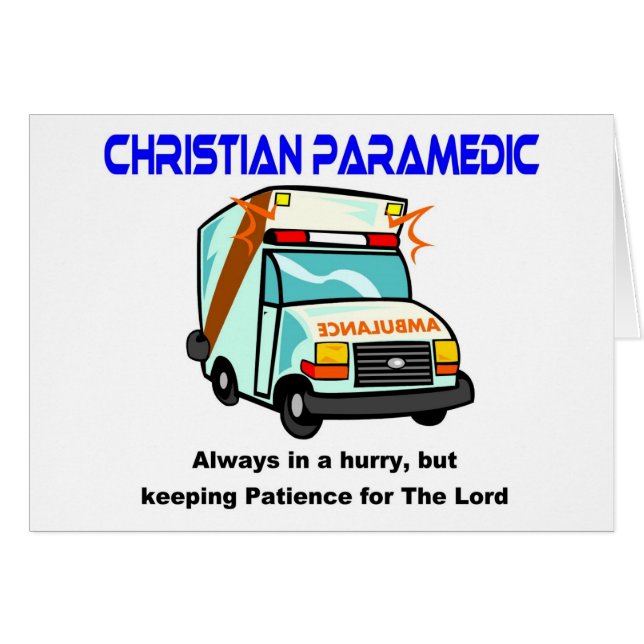 Kristen paramedicinsk religiös gåva hälsningskort (Framsidan Horizontal)