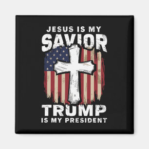 Kristen Patriotisk Jesus Frälsare Trump President Magnet