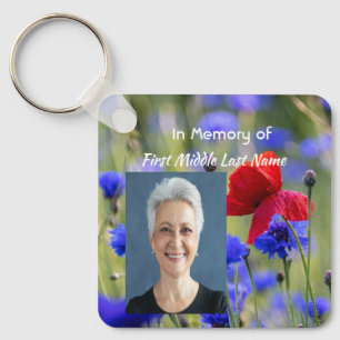 Kristen Poppy Kornblomma Äng Minnesmärke Nyckelring