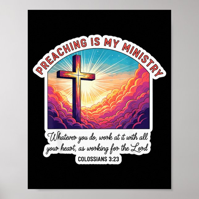 Kristen predikant predikar är min tjänst Jesus Poster (Framsidan)