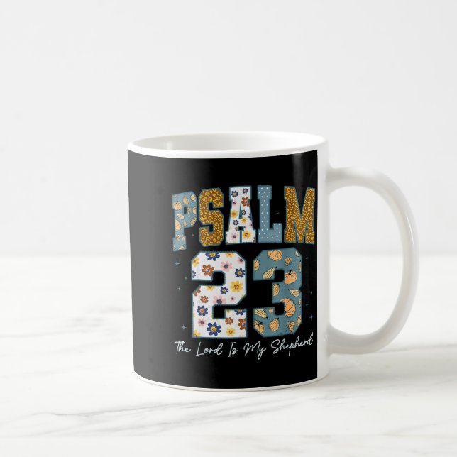 Kristen Psalm 23 Retro Herren Är Min Herde B Kaffemugg (Höger)