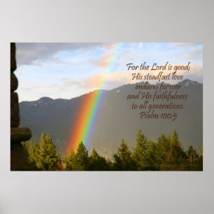 Kristen regnbågeaffisch, Psalm100:5 Poster