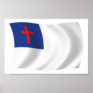 Kristen religion flagga affisch tryck