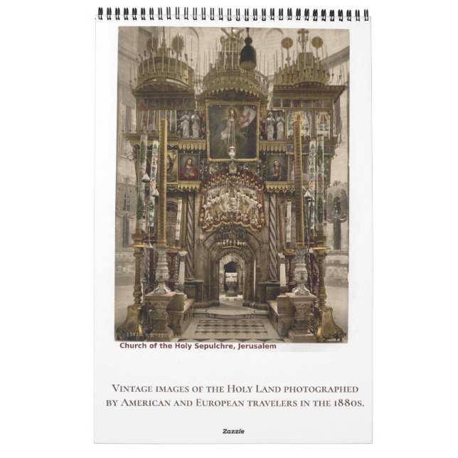 Kristen religiös helig land resefotografering kalender (Baksida)