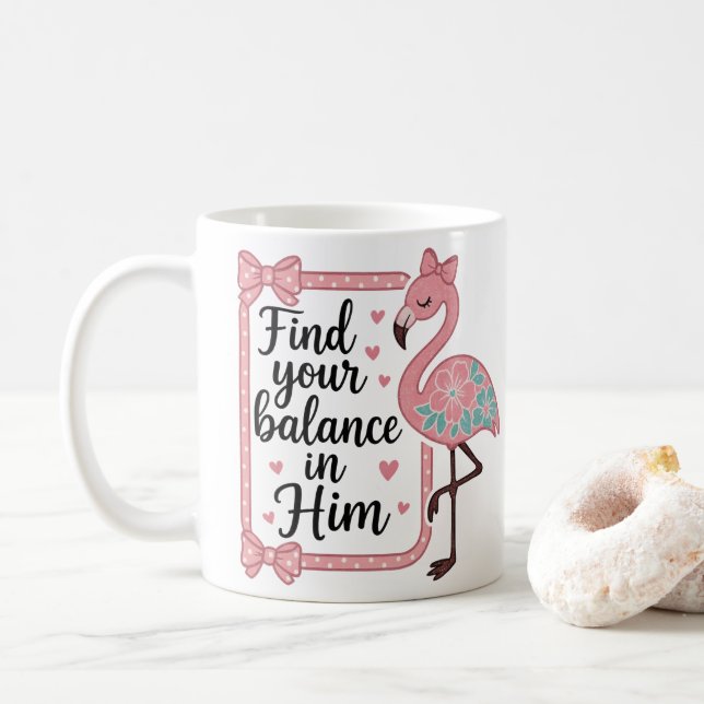 Kristen religiös tro Bibelvers Flamingo Kaffemugg (Med munk)