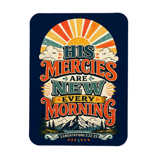 Kristen Retro Soluppgång Present Vintage Bibelvers Magnet (Vertikal)