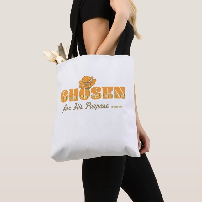 Kristen Retro Vald För Hans Ändamål  Tygkasse (Närbild)