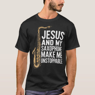 Kristen Sax Saxofonspelare För Jazz T Shirt