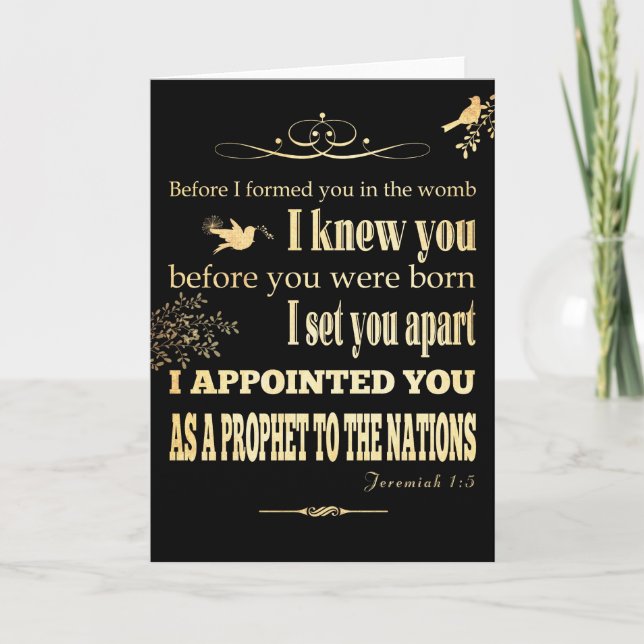 Kristen Scriptural bibelVerse - Jeremiah 1:5 Helgkort (Framsida)
