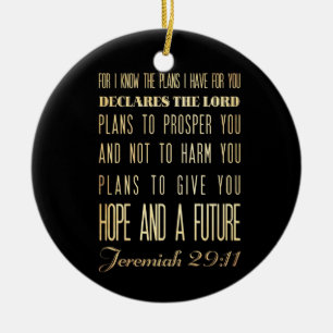 Kristen Scriptural bibelVerse - Jeremiah 29:11 Julgransprydnad Keramik