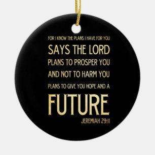 Kristen Scriptural bibelVerse - Jeremiah 29:11 Julgransprydnad Keramik
