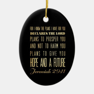 Kristen Scriptural bibelVerse - Jeremiah 29:11 Julgransprydnad Keramik