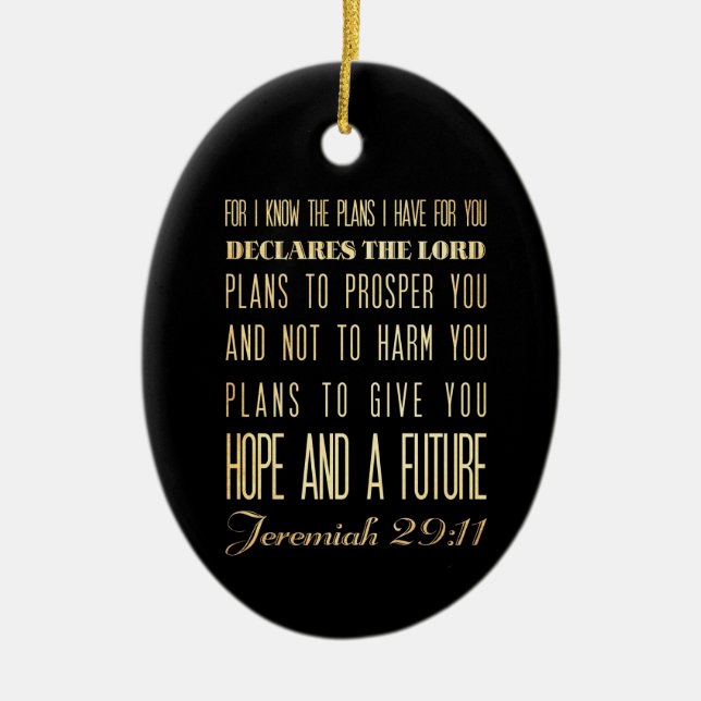 Kristen Scriptural bibelVerse - Jeremiah 29:11 Julgransprydnad Keramik (Framsidan)