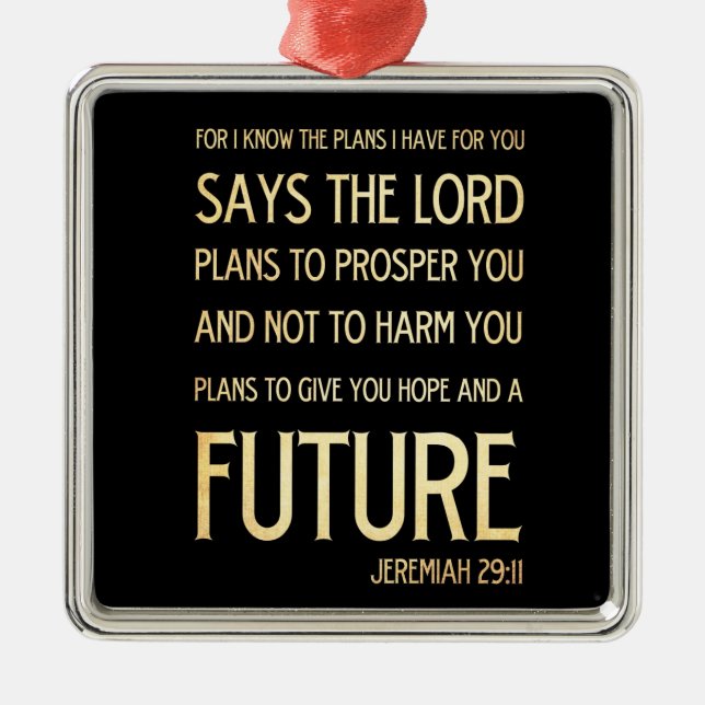 Kristen Scriptural bibelVerse - Jeremiah 29:11 Julgransprydnad Metall (Framsidan)