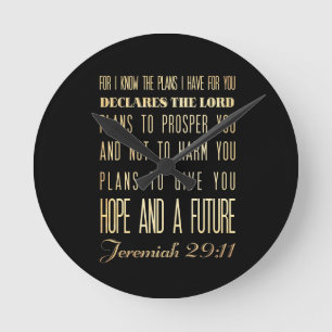 Kristen Scriptural bibelVerse - Jeremiah 29:11 Rund Klocka