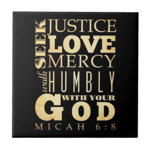 Kristen Scriptural bibelVerse - Micah 6:8 Kakelplatta