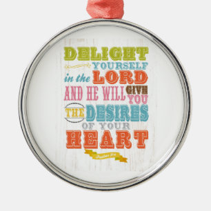 Kristen Scriptural bibelVerse - Psalm37:4 Julgransprydnad Metall