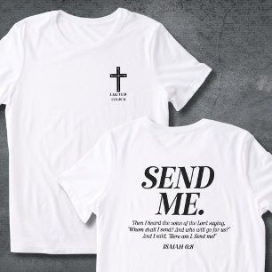 Kristen Send Me Jesaja 6:8 Församlingens Namn Utåt T Shirt