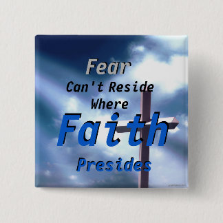 Kristen skräck vs tro klämmer fast knapp