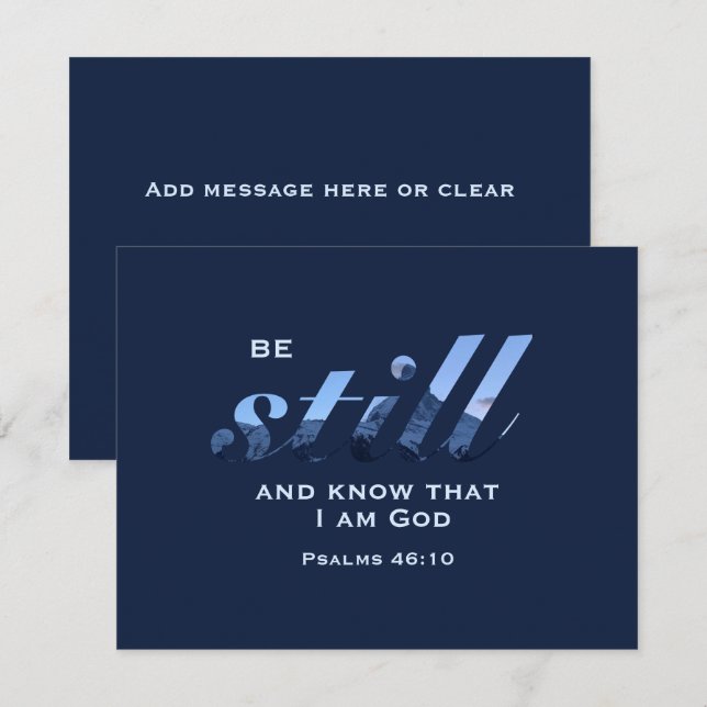 Kristen Skrift Still Blue Mountain Anpassad Anteckningskort (Fram/baksida)